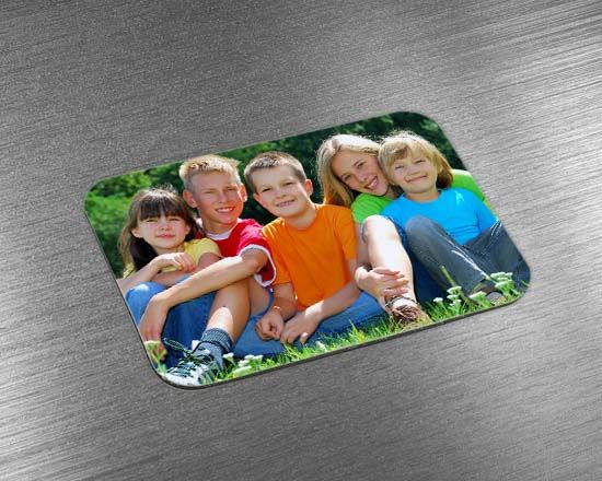 Calamita con foto, su superficie in metallo